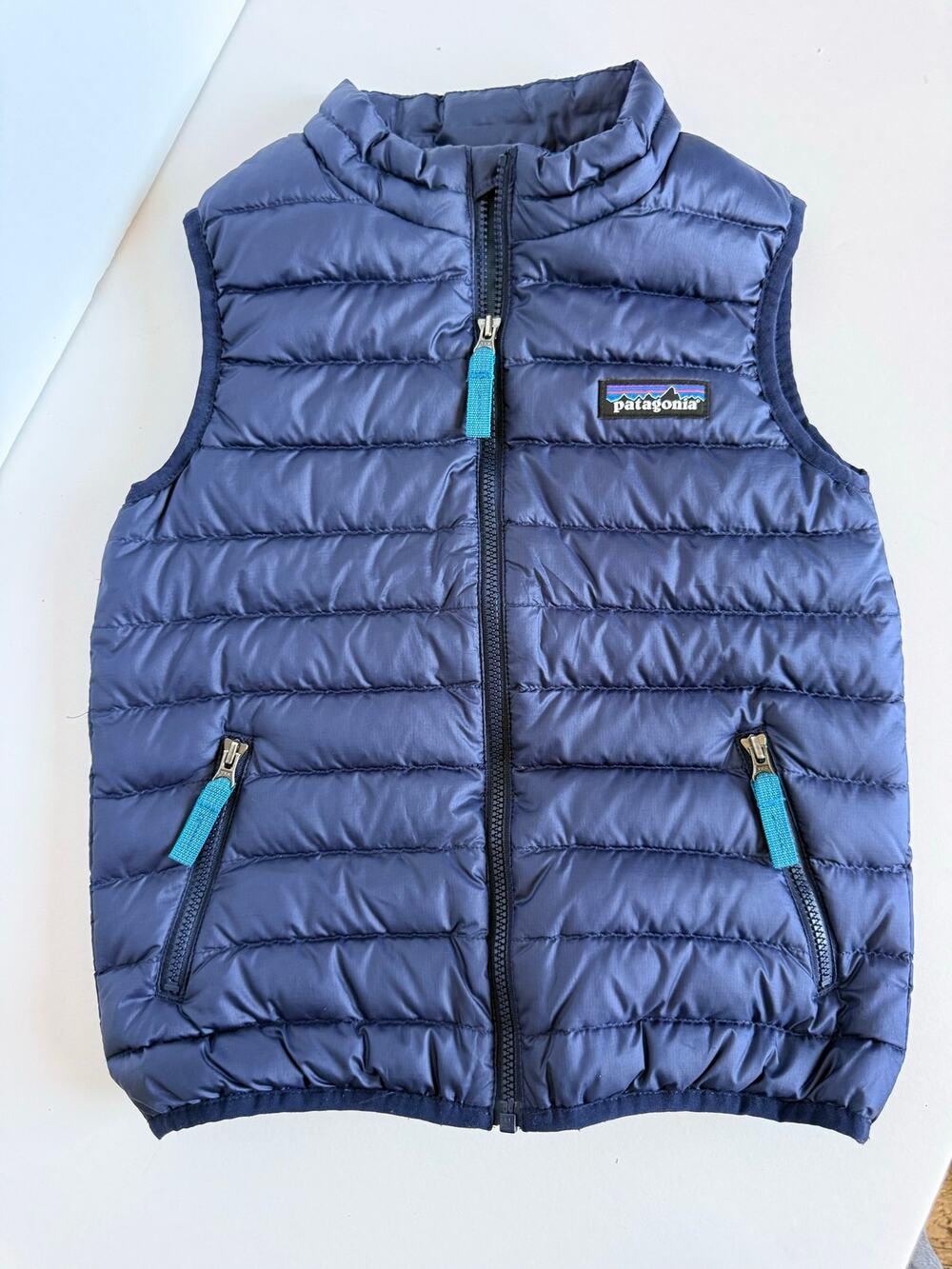 Patagonia Toddler 4T Blue Down Puffer Jacket Like New Full Zip